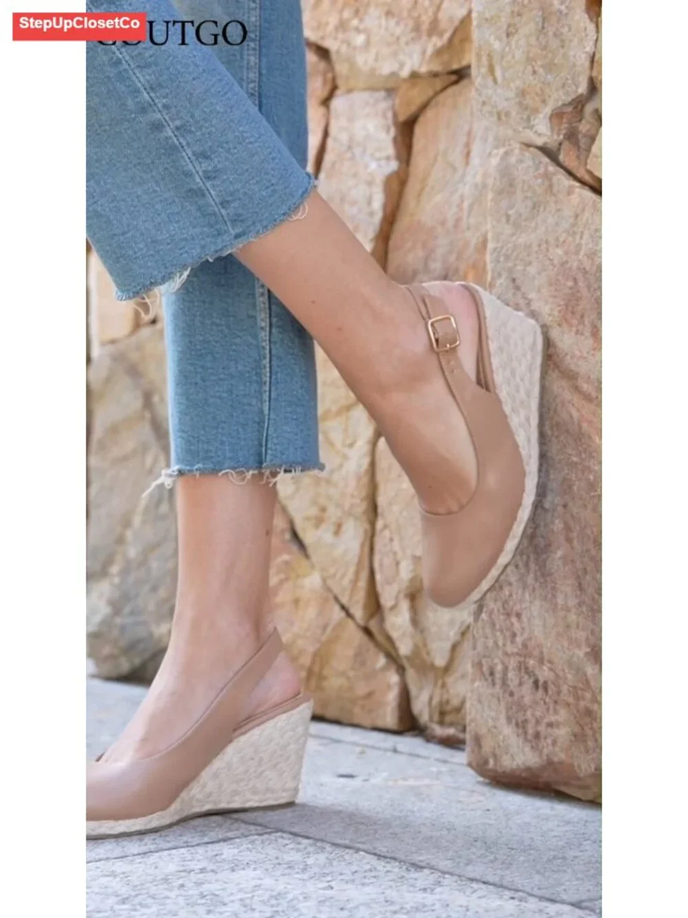 Closed Toe Espadrilles Wedge Sandals with Ankle Strap